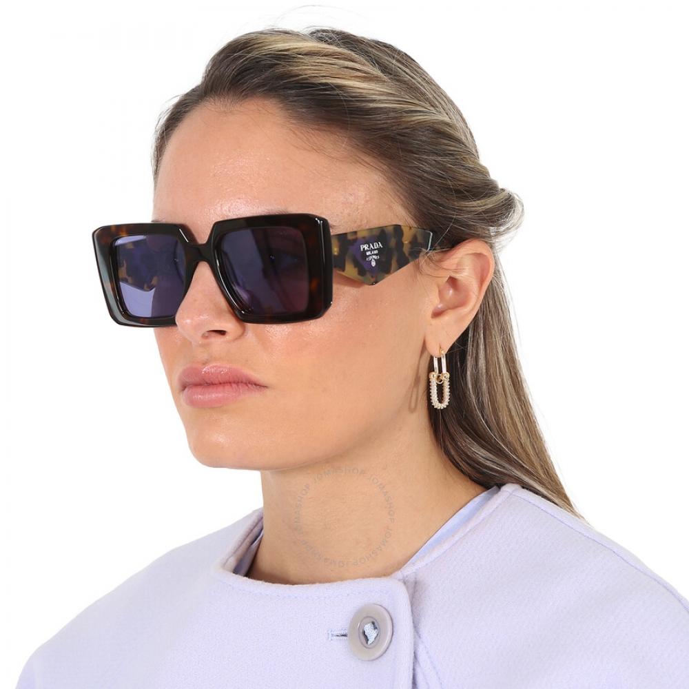 Prada Violet Mirrored Internal Silver Square Ladies Sunglasses Pr 23ys 2au05q 51