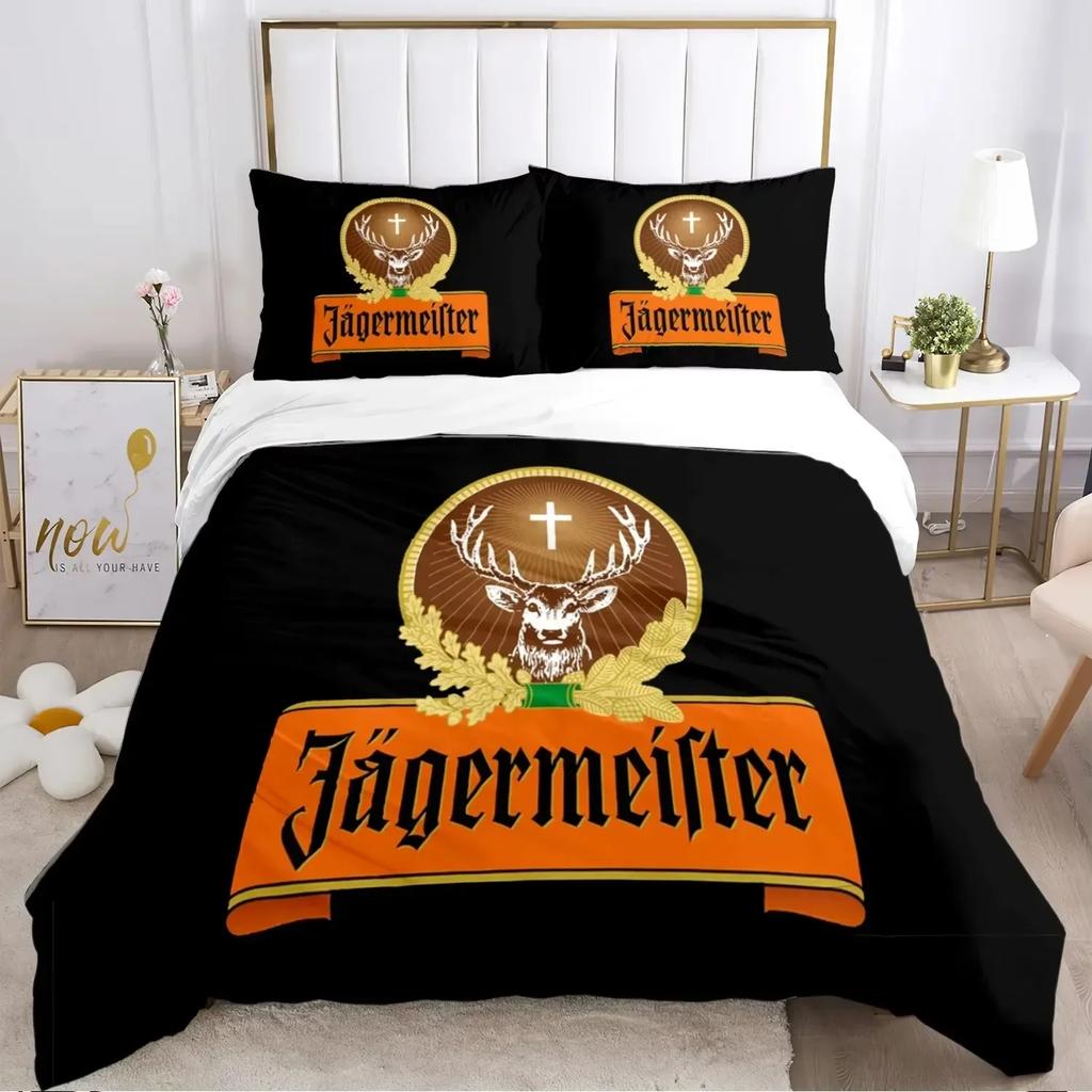 New J-Jagermeister Deer Duvet Cover Kawaii Comforter Bedding Sets Soft Quilt Cover and Pillowcases Single Double Queen King