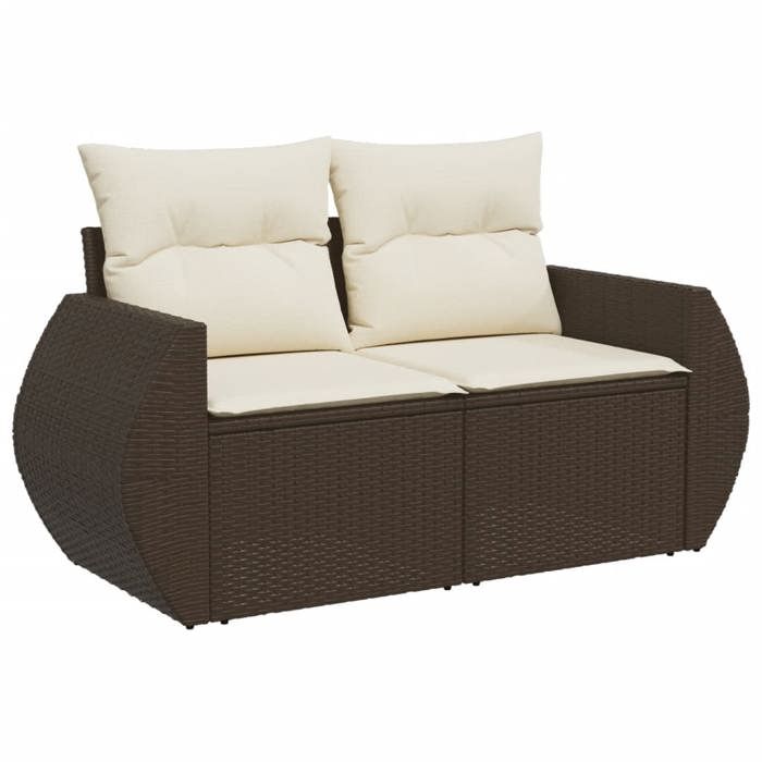 VidaXL Salon de jardin 8 pcs avec coussins marron résine tressée 3275163