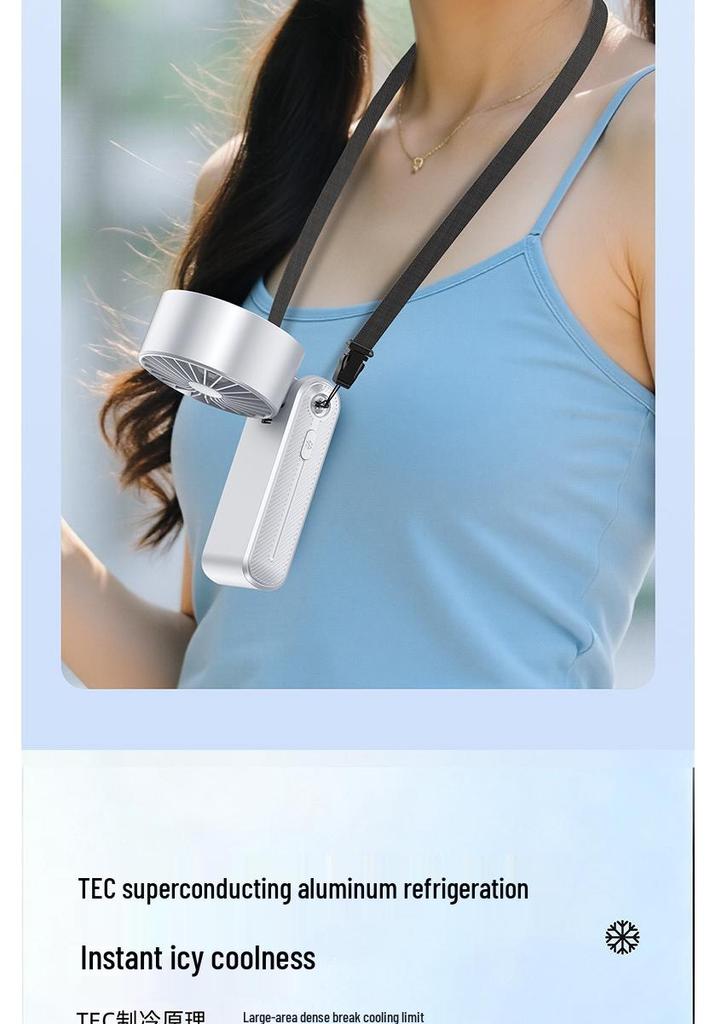 Genuine Handheld Semiconductor Cooling Fan with Ice Pack for Home, Office, and Outdoor Use - Foldable Design