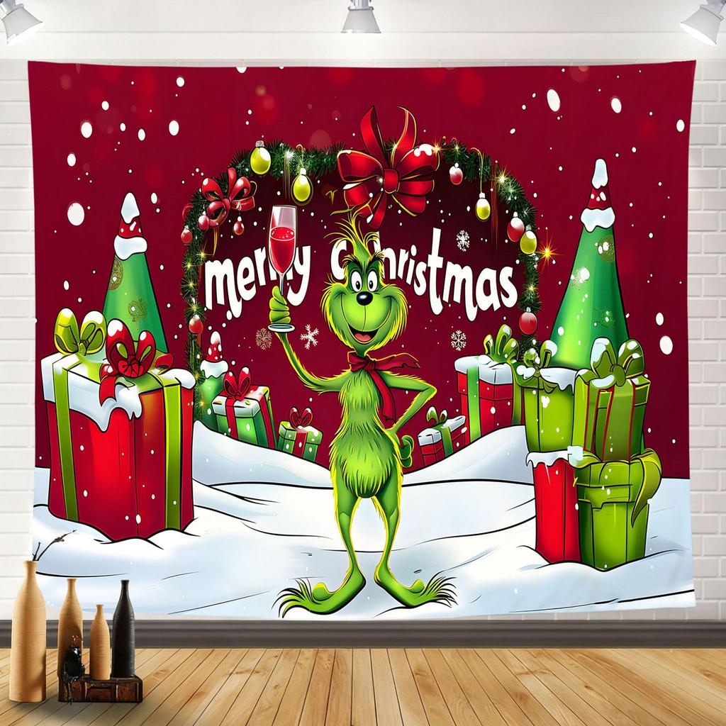 2025 Merry Christmas Tapestry: Festive Holiday Background Wall Hanging for Party Decoration