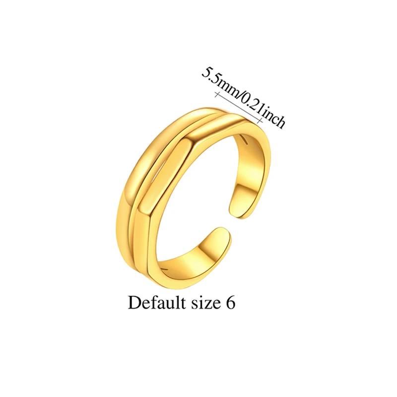 Multiple Styles 14K Gold Color Open Ring Cuffs for Women Arrow Heart Leaf Bamboo Layers Wrapped Resizable Ring Jewelry Gift