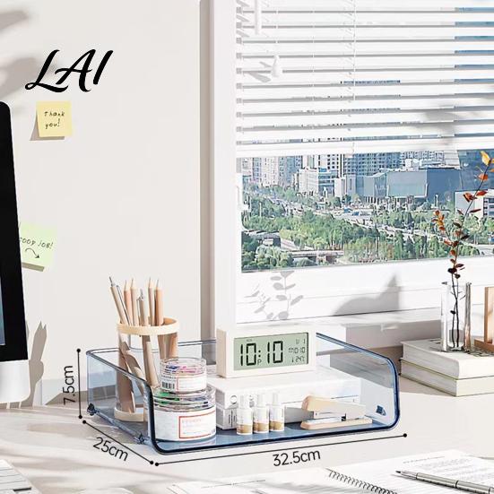 Non-slip Document Organizer Large Capacity Desk for Documents Files Letters A4 Paper Book Notes Mail Desktop File Holder Clear Stackable Tray,