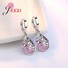Original Real 925 Sterling Silver Jewelry Water Drop Opal Cat Stone Hollow Tear Design Earrings For Women Ladies