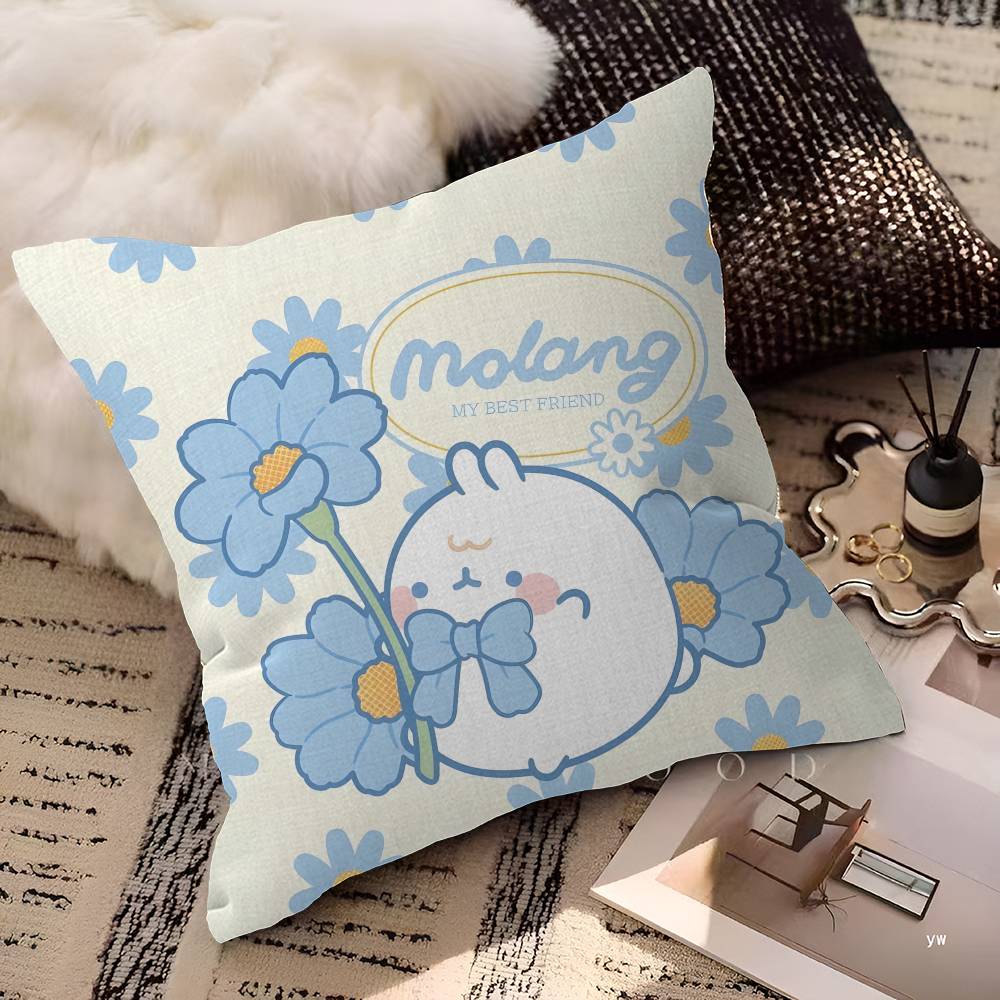 Cartoon Cute M-Molang Maple Design Cushion Cover Happy Autumn Harvest decor Holiday Decorati Pillow Cover