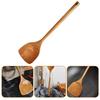 Luxshiny Wooden Wok Spatula Turner with Long Handle, Frying Shovel, Wok Shovel, Cooking Spoon, Kitchen Utensil, Flat Frying Spatula, Cooking Shovel, F