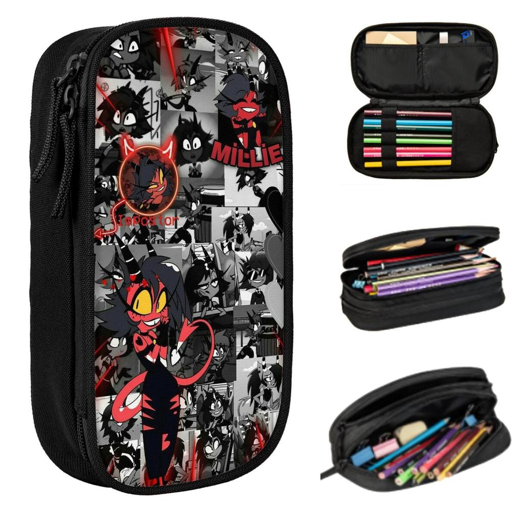 Anime Helluva Boss Millie Pencil Case for Boy Girl Gifts Pen Box Pencil Bag Stationery Supplies Pen Holder Bag