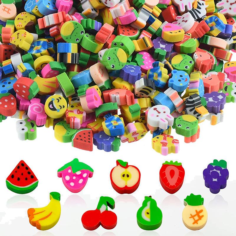 10/30/60PCS Mini Eraser 1cm Cute Cartoon Pattern Bulk Student Stationery Office Supplies School Activity Rewards Gifts TMZ