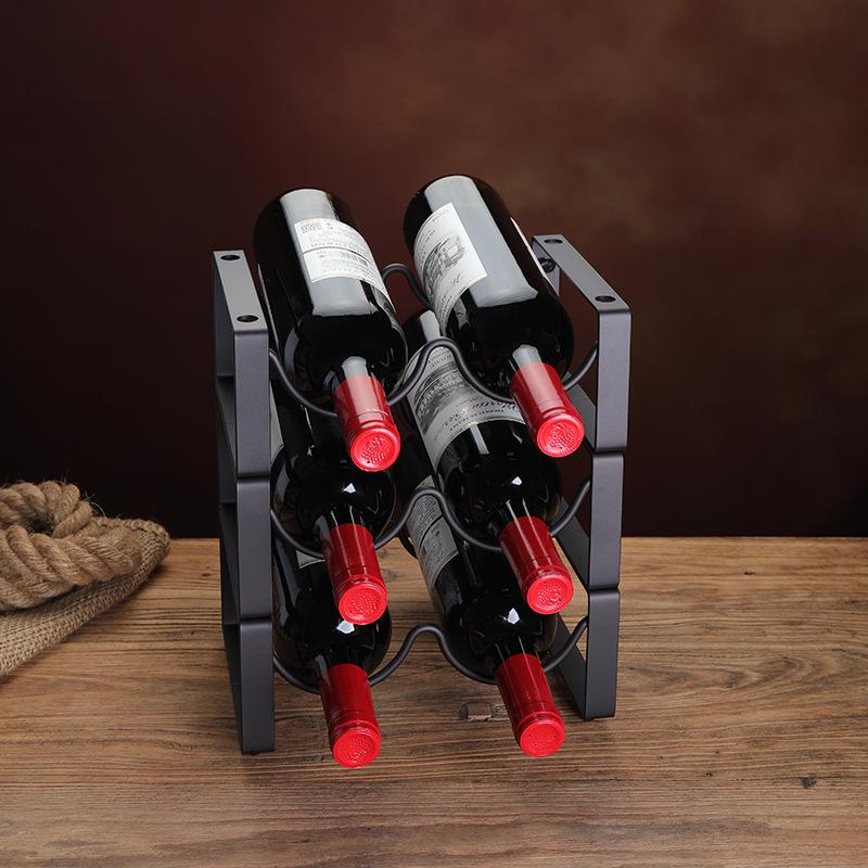 Stackable Iron Wine Rack - Modern Creative Display for Multiple Bottles