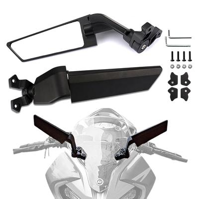 RACEAST Motocyklová nastavitelná otočná boční křidélka Stealth levé a pravé slitina hliníku odolné a kompatibilní s CBR a GSX1300R zrcátka s rozestupem,
