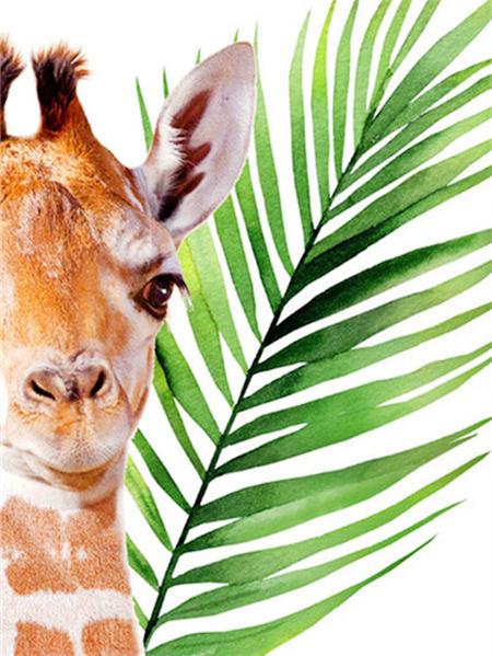 

5D Diy Алмазная картина Животные Дерево Лист Домашний декор Мозаика Лев Слон Ручная работа Настенное искусство Full Round 20x30CM