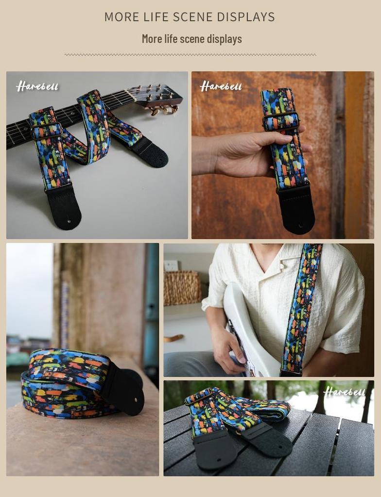Personalisierter Graffiti-Wand-Schwarz-Tintenspritzer-Gitarren- & Bassgurt - Bequemer Entlastungsgurt