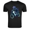 Wolf Biker Riding Scooter Cyberpunk Graphic T-Shirt