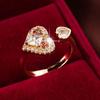 Heart-Shaped Zircon Inlaid Ring: Fashionable, Adjustable, Elegant Index Finger Ring