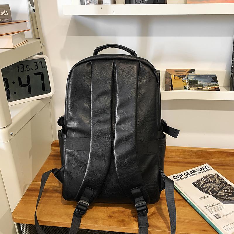 Retro Měkká Kůže Studentský Školní Batoh Campus Pánský Batoh Velká Kapacita Cestovní Batoh