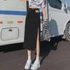 Women's Summer 2023 High Waist A-Line Slit Denim Skirt - Slim, Petite, Medium Length