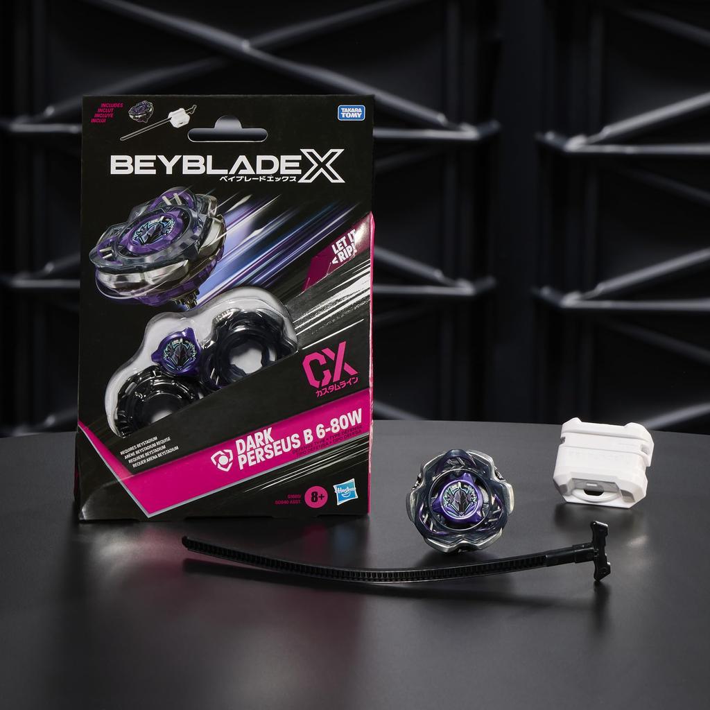 Beyblade X Dark Perseus B CX Starter Pack Set with Defensive Top Authentic Takara Tomy Battle Top Game Toy for Boys and Girls 6-80W & Launcher, 8+