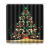 4pcs Shower Christmas Curtain Toilet Cushion Set Cover Mat Pad Rug Xmas Bathroom