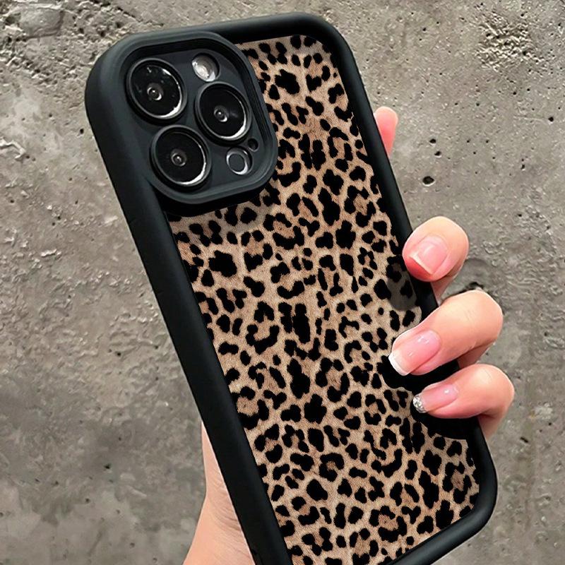 Personalized Leopard Print Phone Case for Apple iPhone 11/12/13/14 Pro Max/15 Anti-Drop Protective Cover