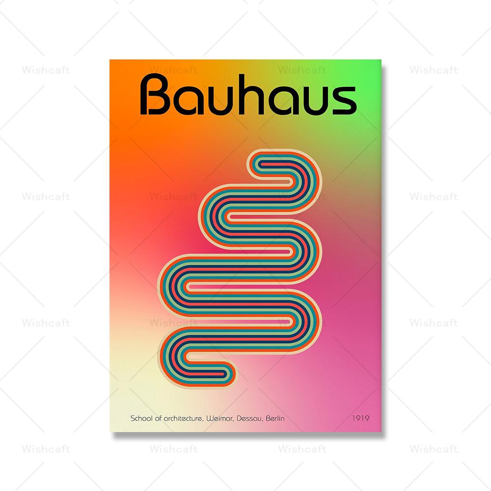 Mid Century Bauhaus Exhibition Posters and Print Geometric Shapes Canvas Painting Modern Abstract Wall Art Pictures Home Decor