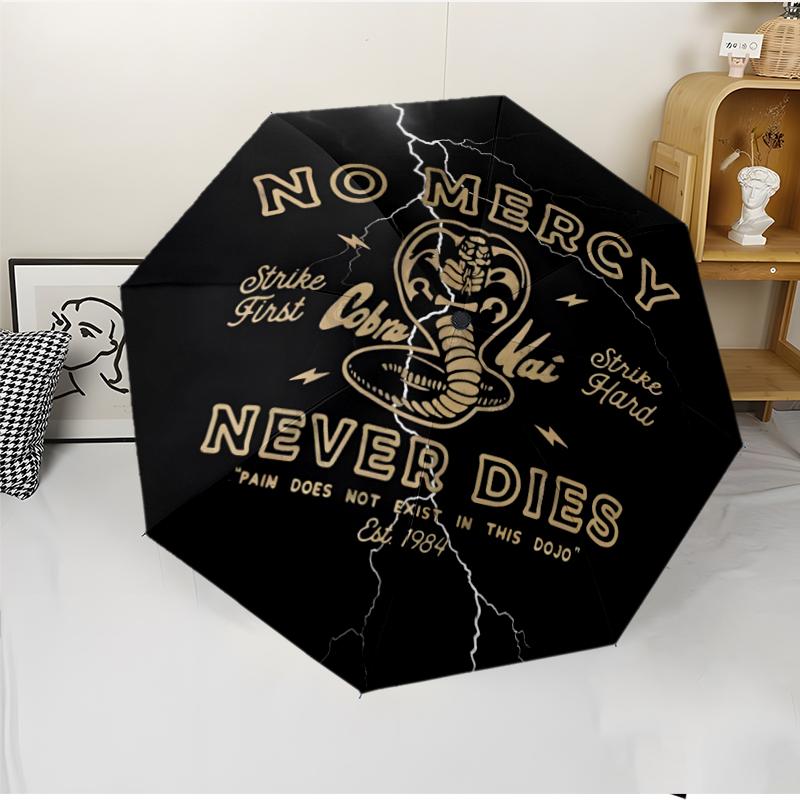 Cobra Kai Fashionable Automatic Opening/Closing Folding Umbrella. Portable and Foldable, Ideal for Gift, Travel, and Daily Use.