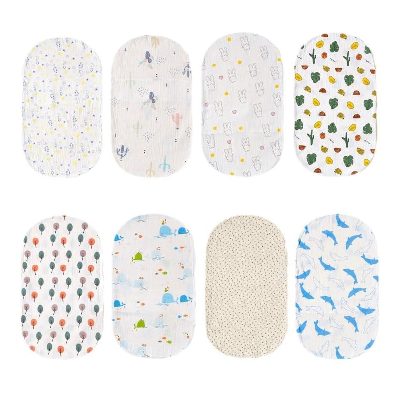Baby Changing Basket Sheet Soft Oval Bassinet Mattress Cover for Baby Crib Basket Washable Cotton Changing Cover