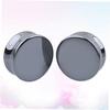 COMPUKAS 25mm Natural Stone Ear Plugs Tunnels 1 Pair Black Ear Gauges for Women Wedding Banquet
