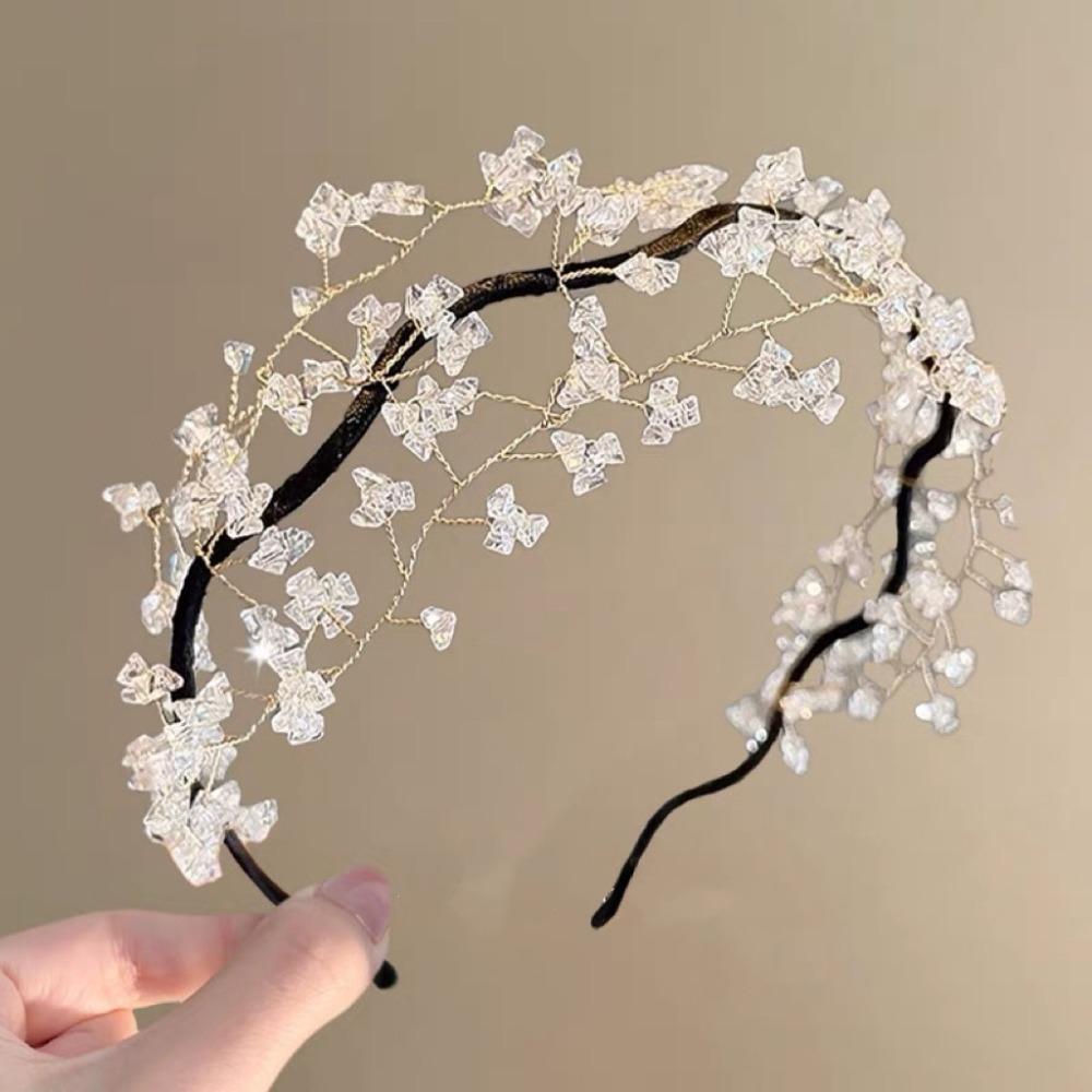 Elegant Fairy Vintage Headband Luxury Wedding Headwear Crystal Beaded Hair Hoop  Hair Accessories