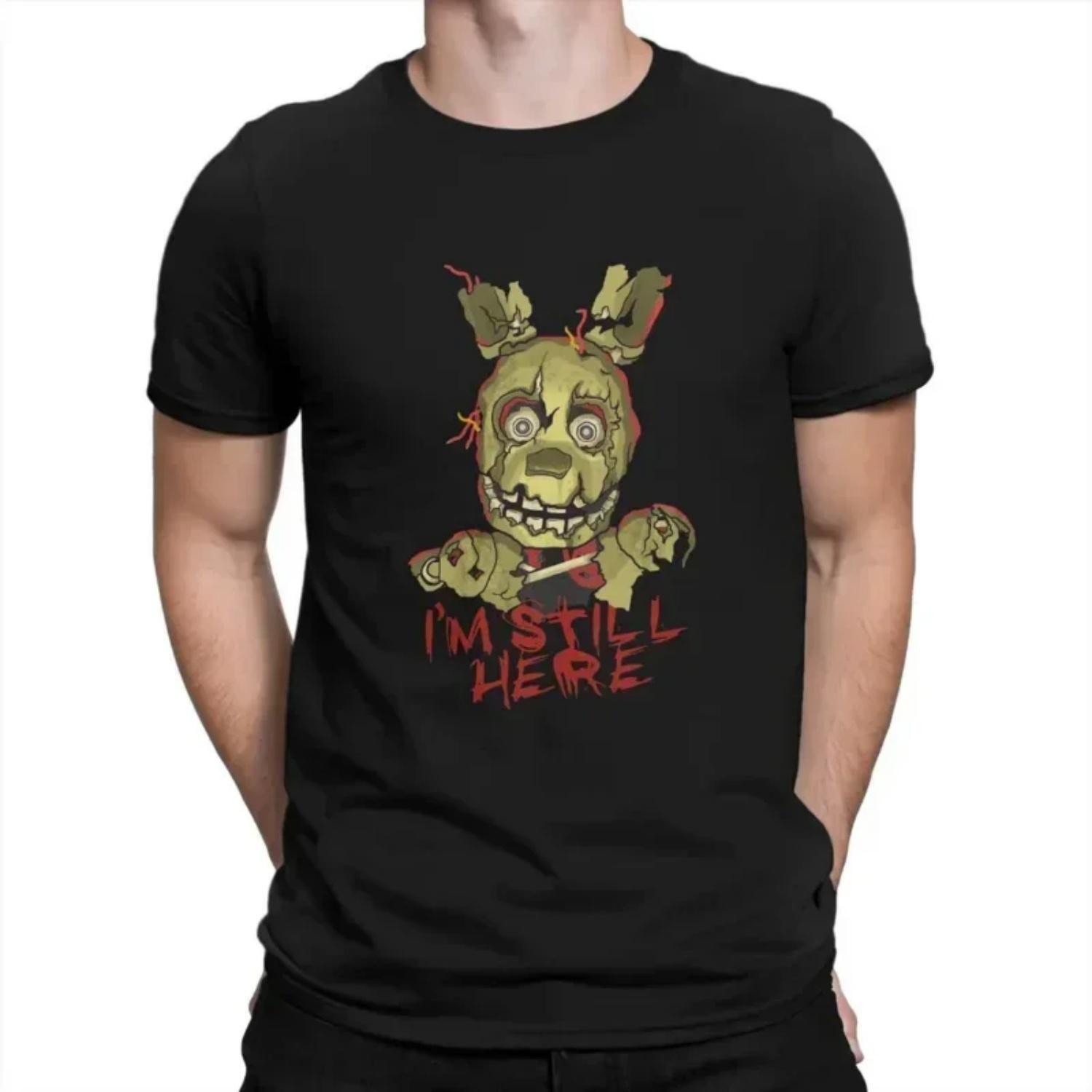 

Springtrap I m Still Here Man s TShirt FNAF O Neck Tops Fabric T Shirt Funny Top Quality Gift Idea XXXXXL чорний