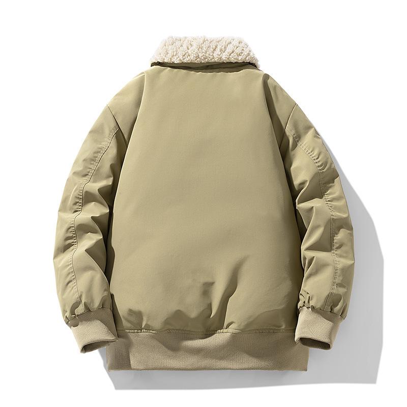 Men's Winter Padded Thickened Casual Warm Jacket Youth Solid Color Loose Clothing