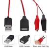 2pcs Circuit Test USB to Alligator Clip Adapter Cable Male Female USB to Alligator Clip Probe USB Cables with Alligator Clip
