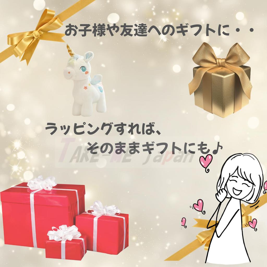 TAKE-ME Japan Unicorn Plush Toy, Pillow, Gift for Kids, Birthday Present (Blue & Pink)