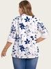 2025 Plus Size Floral Print Casual Two-Piece Seven-Sleeve Top for Women