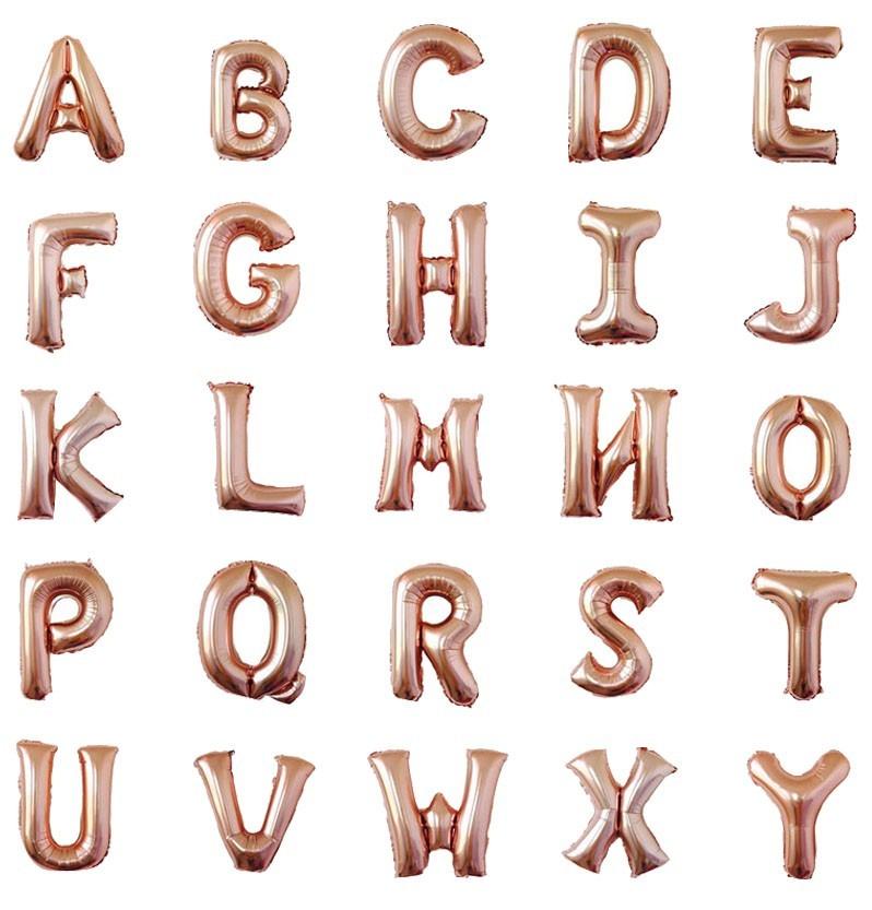 

50 шт. 16-дюймовых красных розово-золотых серебряных фольгированных шаров с буквами алфавита, свадебное украшение для вечеринки на день рождения, детские принадлежности для детского праздника A&16INCH