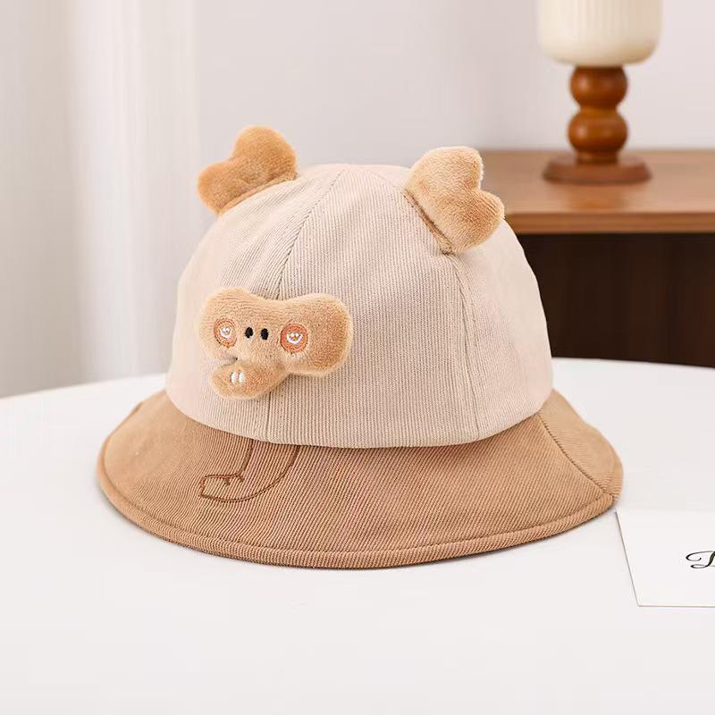 Autumn Embroidered Baby Fisherman Hat - Versatile Sun Protection & Warmth