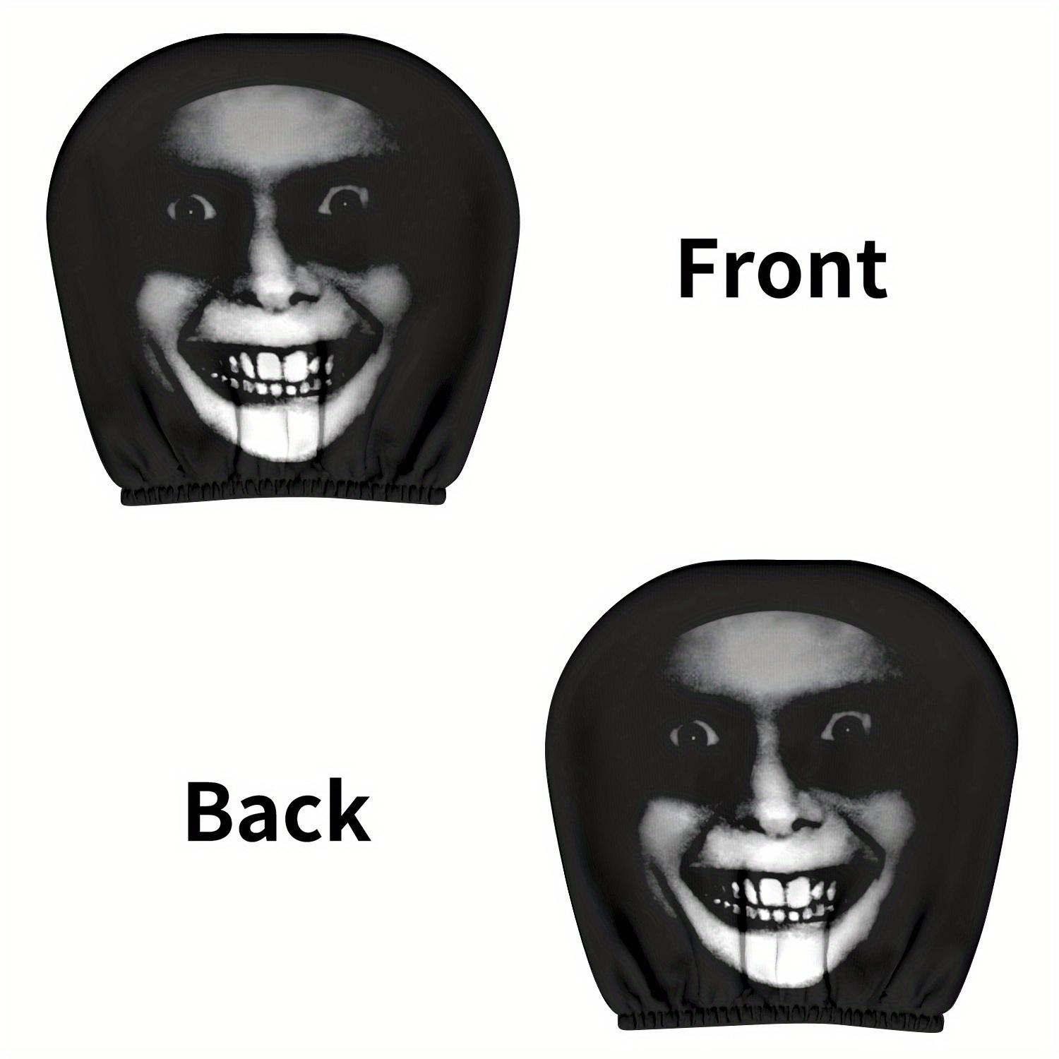 

2-Piece Car Headrest Covers Horror-Themed Printed No Filling Headrest Cover Suitable for Cars Trucks SUVs Easy To Install Gift