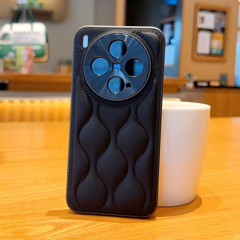 Small Fragrance Leather Grain Lens Full coverage Protection Case For VIVO X300 Pro X300 X200 Ultra X200s 200 pro mini X100 Cover