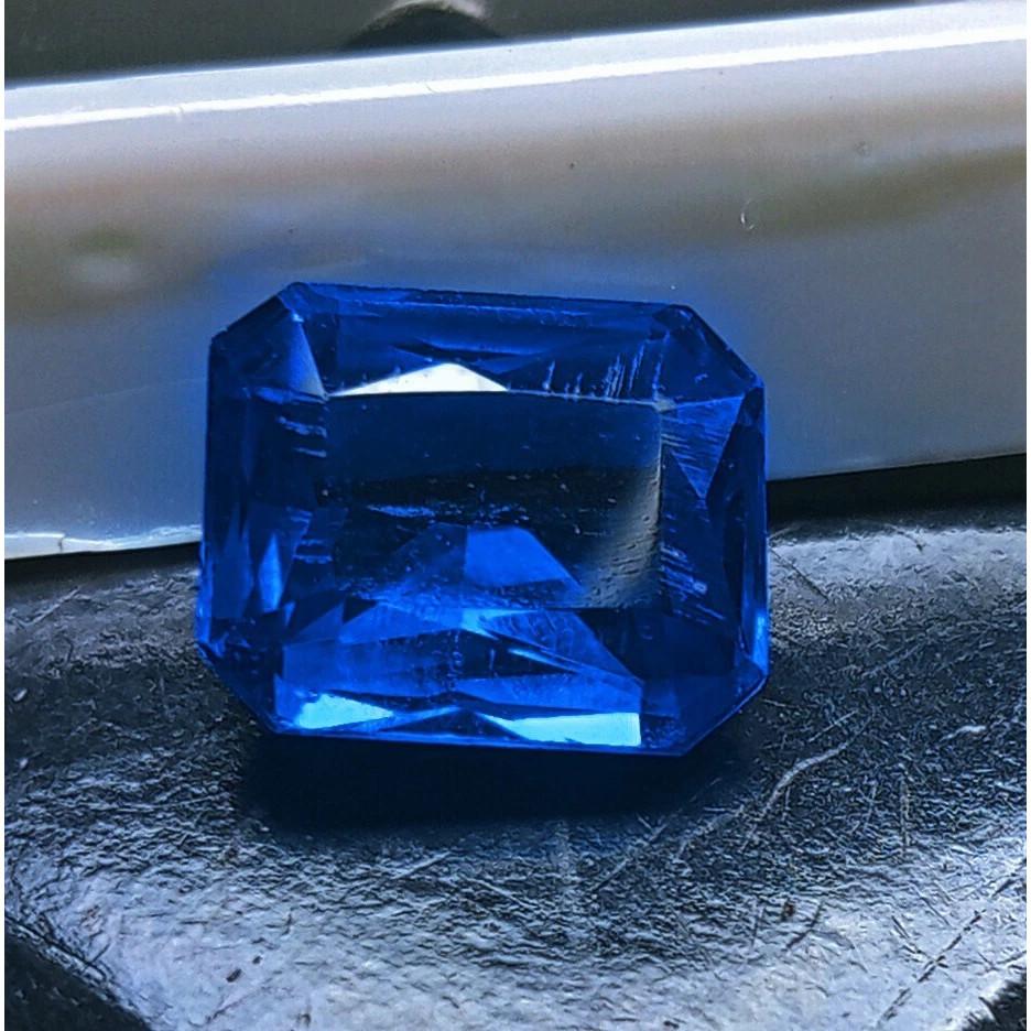 Emerald Cut Natural London Blue Topaz 7-8 Ct Beautiful Certified Loose Gemstone