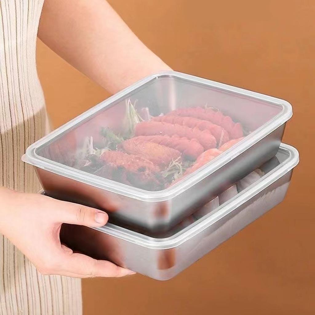 Stainless Steel Serving Trays for Food Grilling Prep and Serve Trays BBQ Platter Grilling Tray for Cooked and Raw Meat