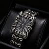 Men Y2K Black Quartz Watch Irregular Dial Retro Fashion Wristwatch