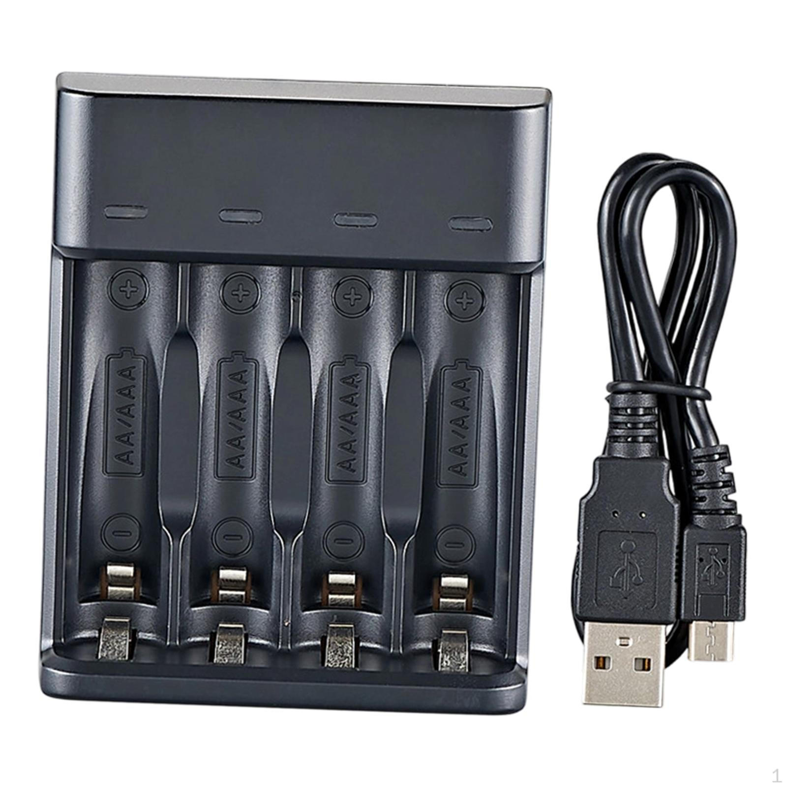 

4 Slot USB Charger Fast Intelligent High Capacity Charging for AA AAA