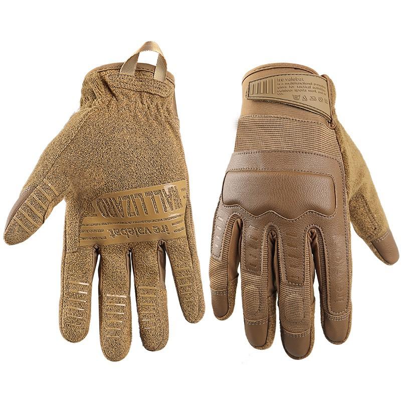 Mens Full Finger Tactical Gloves Cycling Fitness Outdoor Sports Breathable Knit Fabric Anti-Slip Touchscreen Compatible