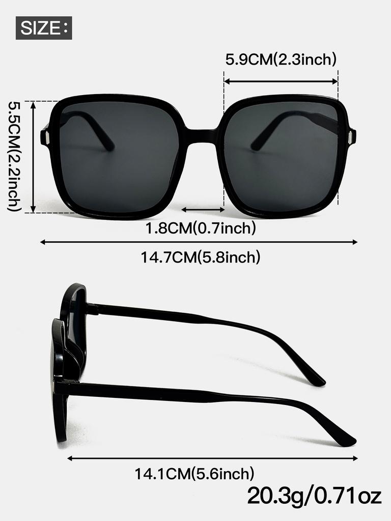 5Pcs Fashionable Mixed Square Frame Glasses Set With Rice Nail Decoration Classic Popular Fashion Accessories For Daily Wear