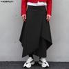 Men Elastic Waist Irregular Pleated Gothic Skirt  Culottes