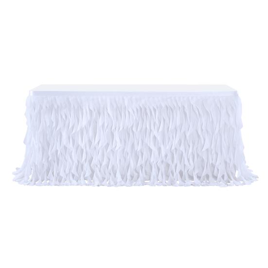 Curly Willow Table Skirt for Rectangle Round Tables 6ft Ruffle Tutu Table Cloth Reusable Table Skirt for Baby Shower Birthday Party Candy Cake Tables