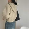 Korean College-Style Hooded Knitted Cardigan: Women's Loose Fit, Lazy Spring & Autumn Sweater Jacket