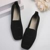 Women's Solid Color Daily Shoes, Slip On Soft Sole Flat Breathable Knitted Shoes, Lightweight Low-top Shoes