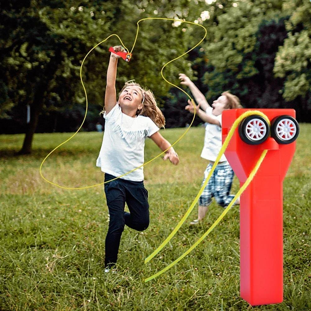 Discover Intime Unisex Blue Electric Rope Launcher String Rop Propeller Push Thruster Controller Humorous Cord Shooter Handheld Decompression Playthings