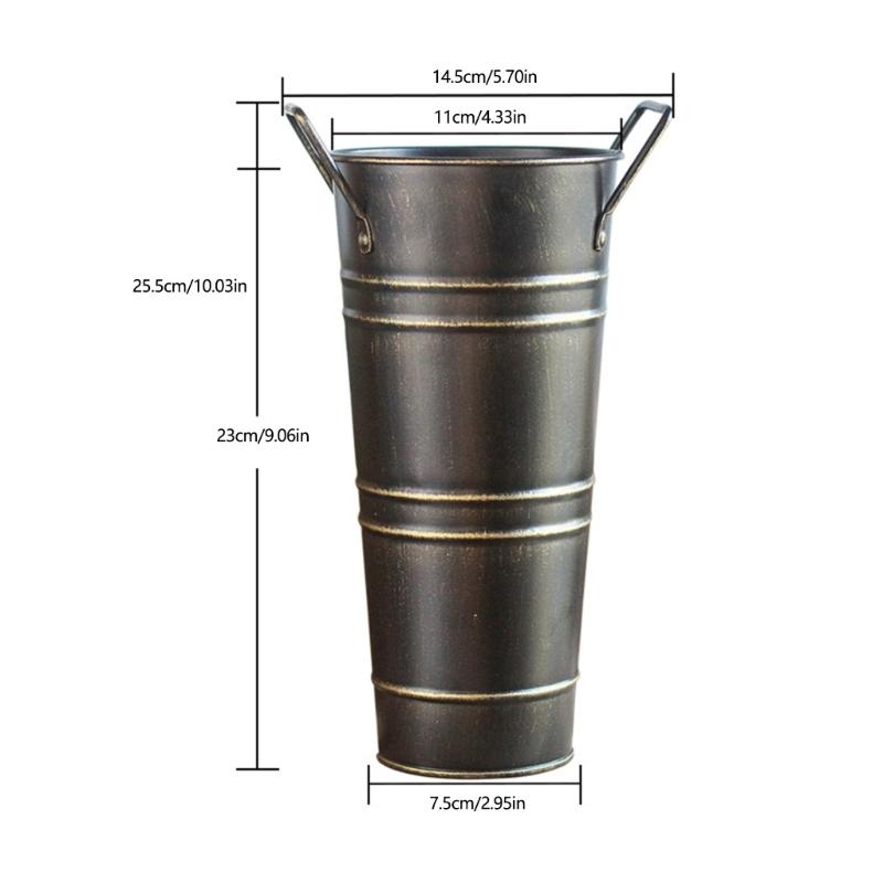 Vasos Metálicos Galvanizados para Floricultura Decoração Rústica de Fazenda Balde de Flores Suporte de Flores de Lata Rústico para Plantas Cortadas Decoração de Casa
