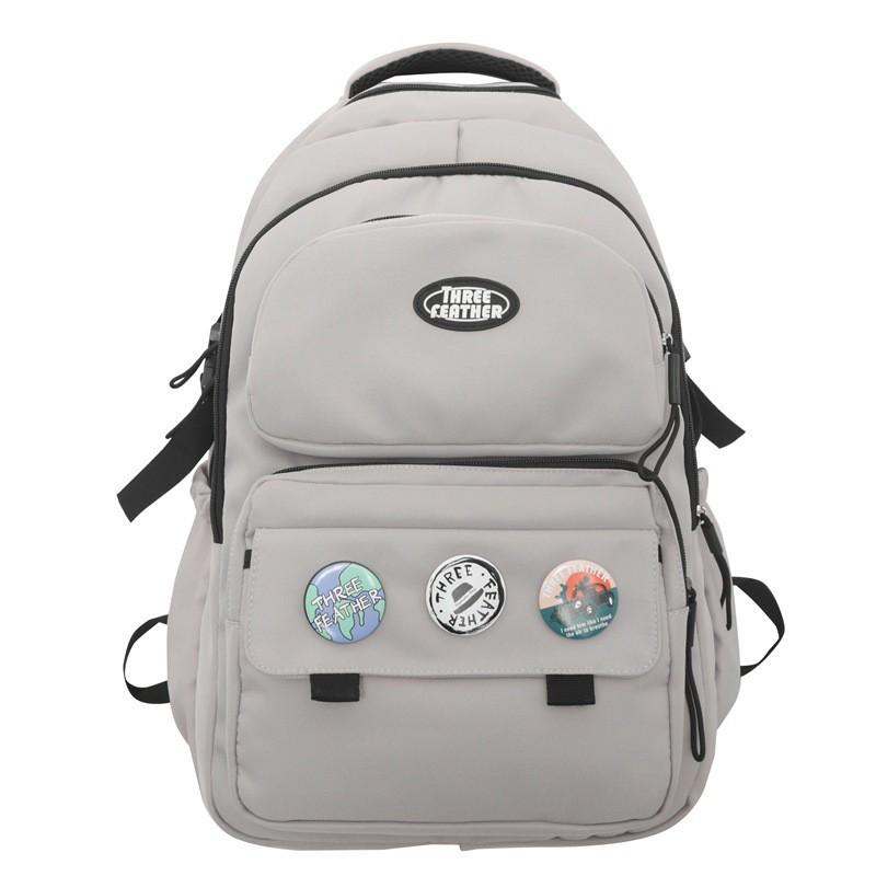 

3-6 Grade Burden Reduction Backpack Female Japanese Tooling Simple Schoolbag Male Large-capacity Junior High School Student